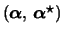 $(\boldsymbol{\alpha},\, \boldsymbol{\alpha^{\star}})$