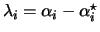 $\lambda_i = \alpha_i - \alpha_i^{\star}$