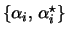 $\{\alpha_i,\, \alpha_i^{\star}\}$