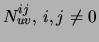 $N_{uv}^{ij}, i,j\neq 0$