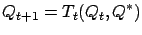 $\displaystyle Q_{t+1} = T_t(Q_t,Q^*)
$