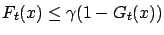 $ F_t(x) \le \gamma (1-G_t(x))$