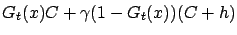 $\displaystyle G_t(x) C + \gamma (1-G_t(x))(C+h)$